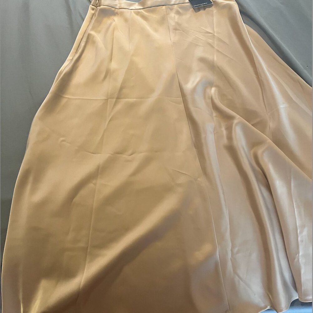 Banana Republic Gold Silky Satin skirt